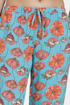 Zivame Blotched Bloom Woven Pyjama Set - Pool Blue — thumbnail 6